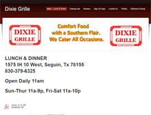 Tablet Screenshot of dixiegrille.com